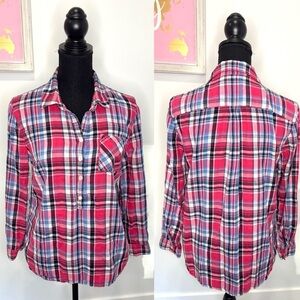 Talbots Plaid 3/4 Button Up Long Sleeve Women’s (S)